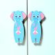 Handcrafted Acacia Wood Blue Elephant Handle Pair
